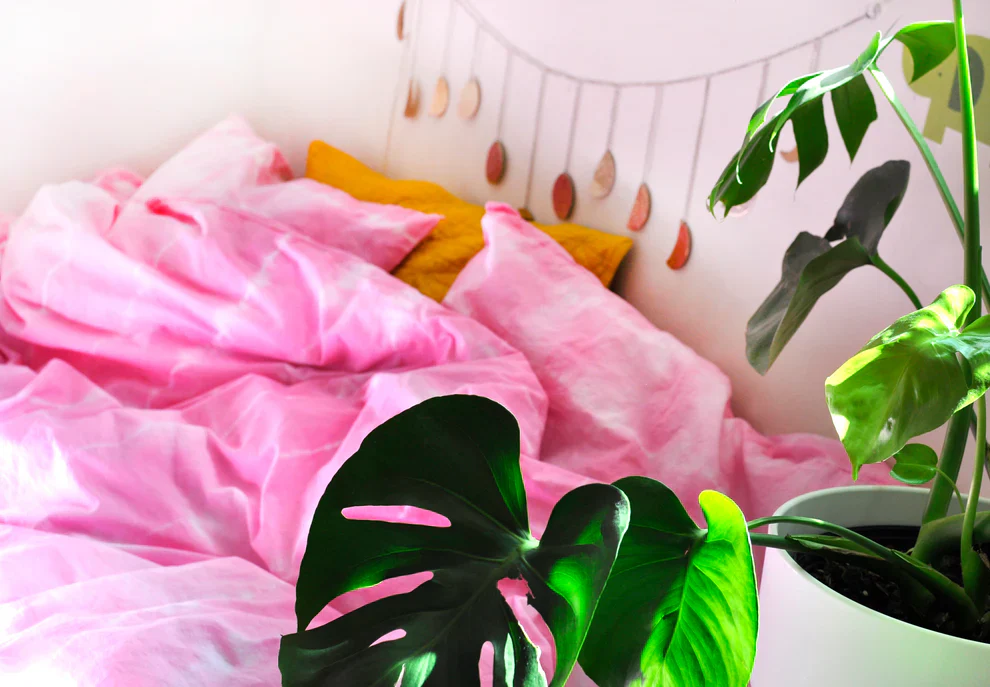 Pastel Pink Shibori Tie-dye Cotton Duvet Bedding Set - Image 4