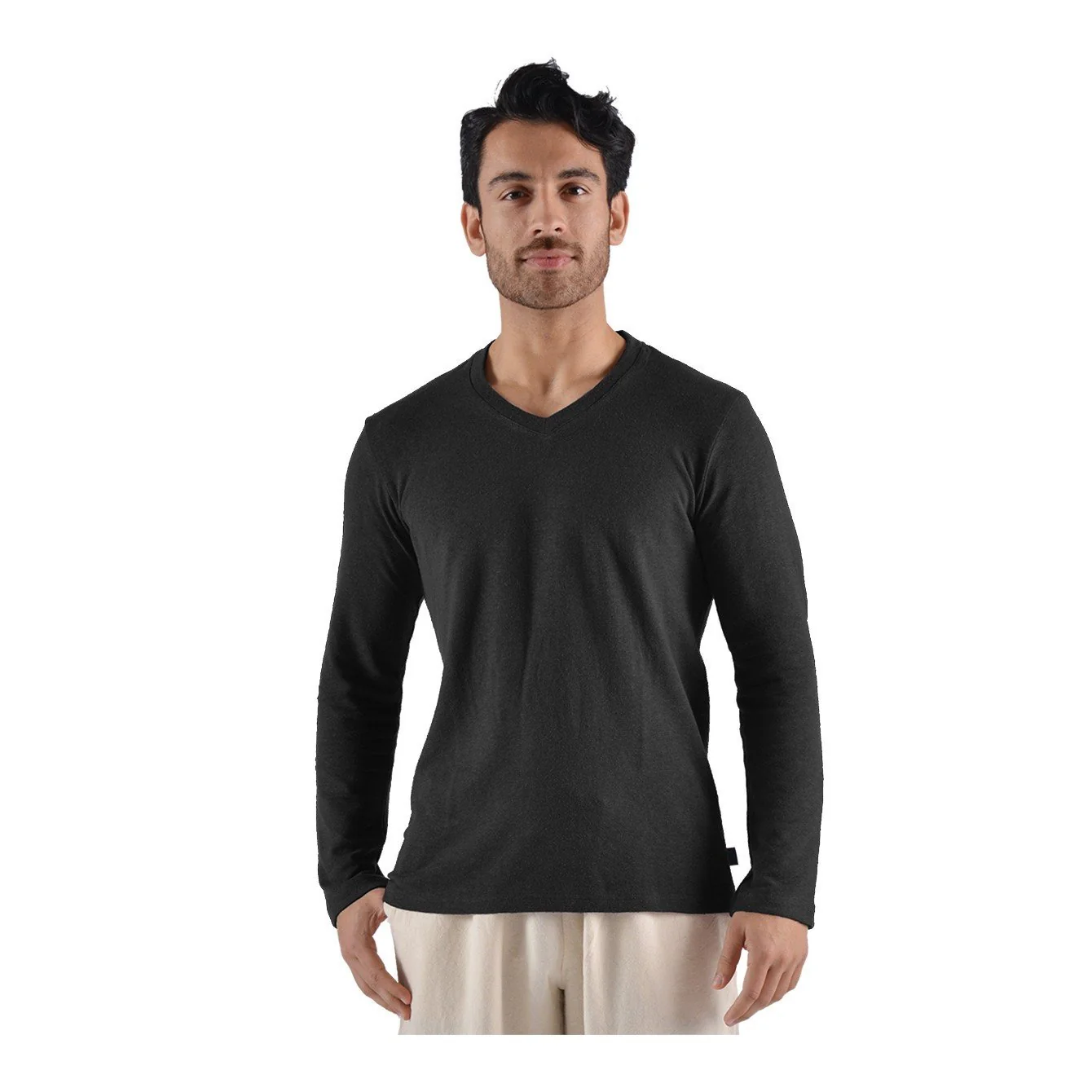 Urban Hemp Long Sleeve V-Neck Top - Image 3