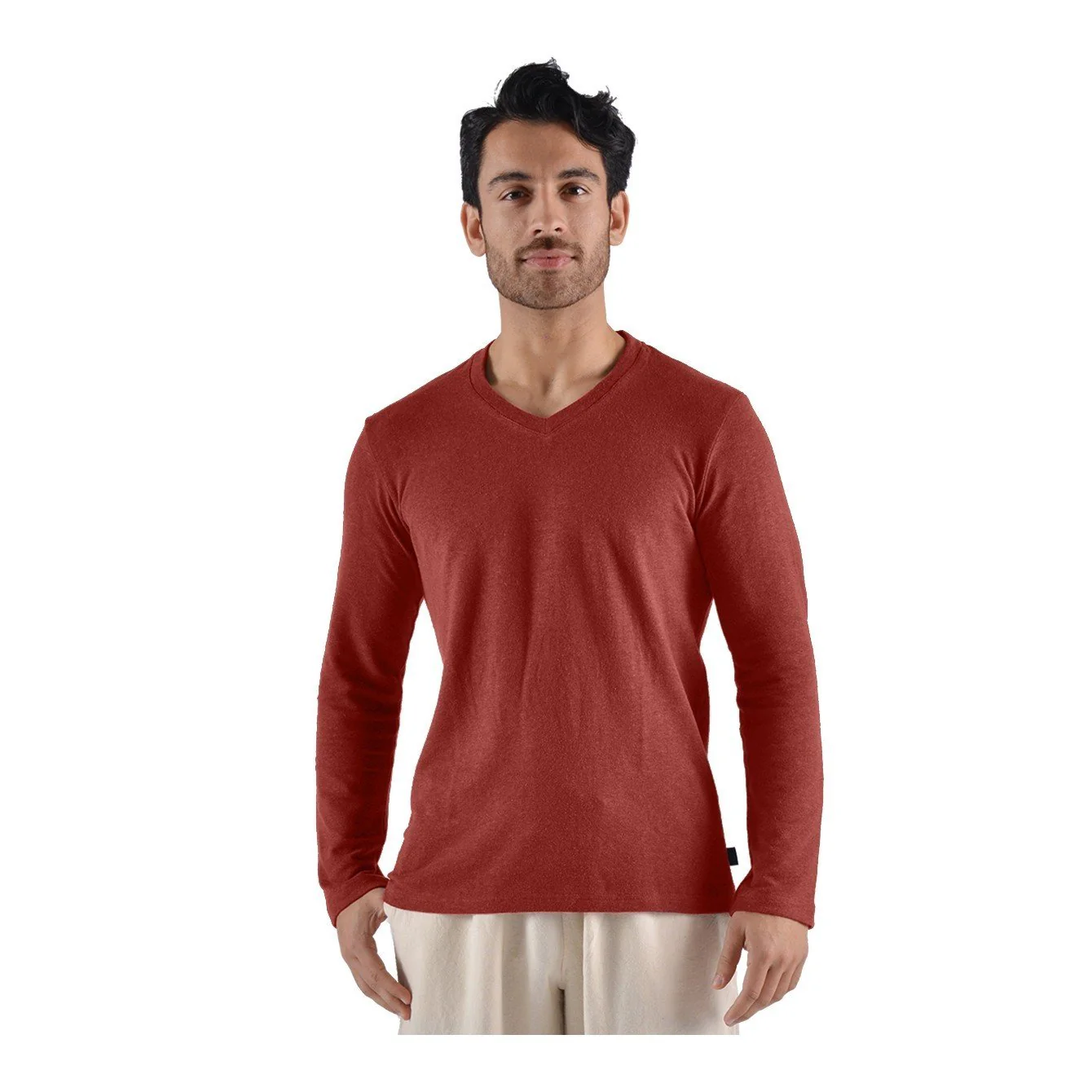Urban Hemp Long Sleeve V-Neck Top - Image 5